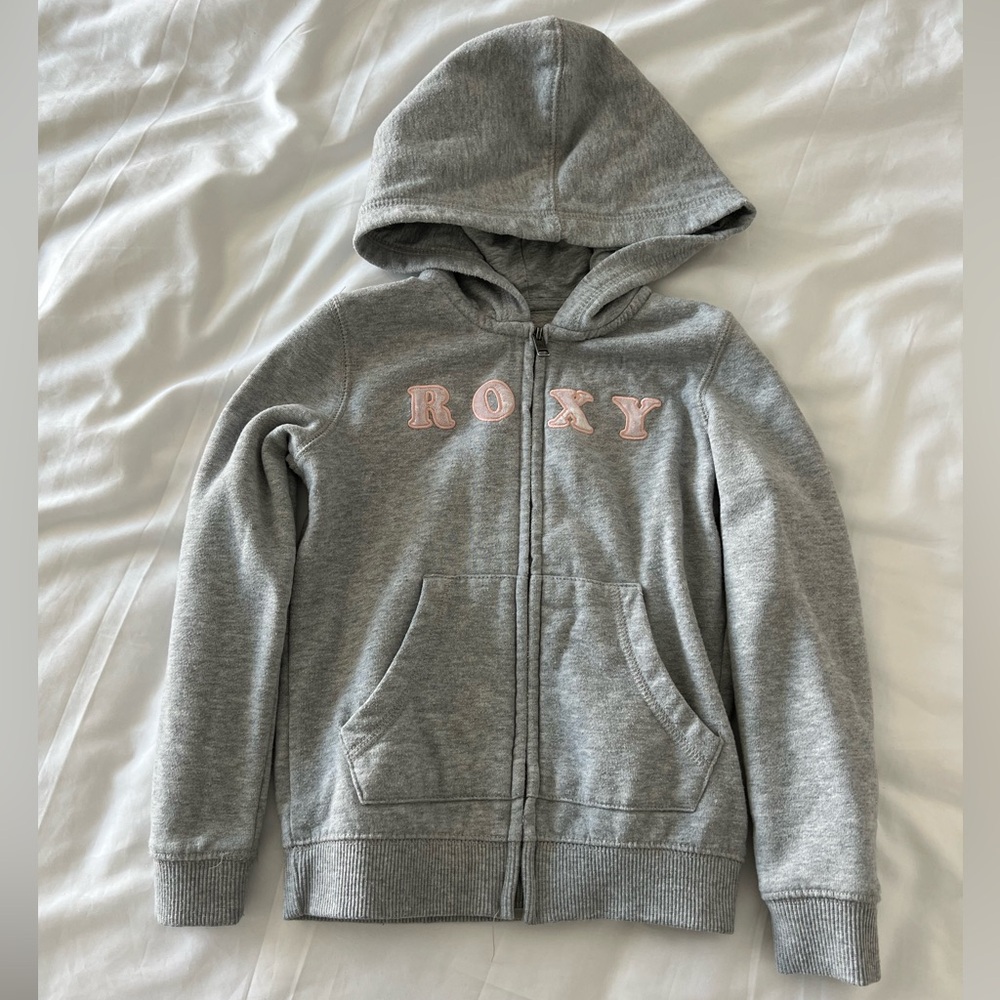 Grey Roxy Girl full zip hoodie size 6